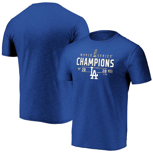 Men's Los Angeles Dodgers Royal Blue 2020 World Series Champions Locker Room Space Dye T-Shirt Men's Los Angeles Dodgers Royal Blue 2020 World Series Champions Locker Room Space Dye T-Shirt